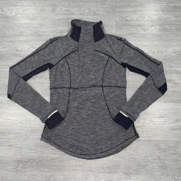Lululemon Base Runner 1/4 Zip Women’s 8 Pullover Jacket Heathered Black Run Gym - Picture 1 of 15